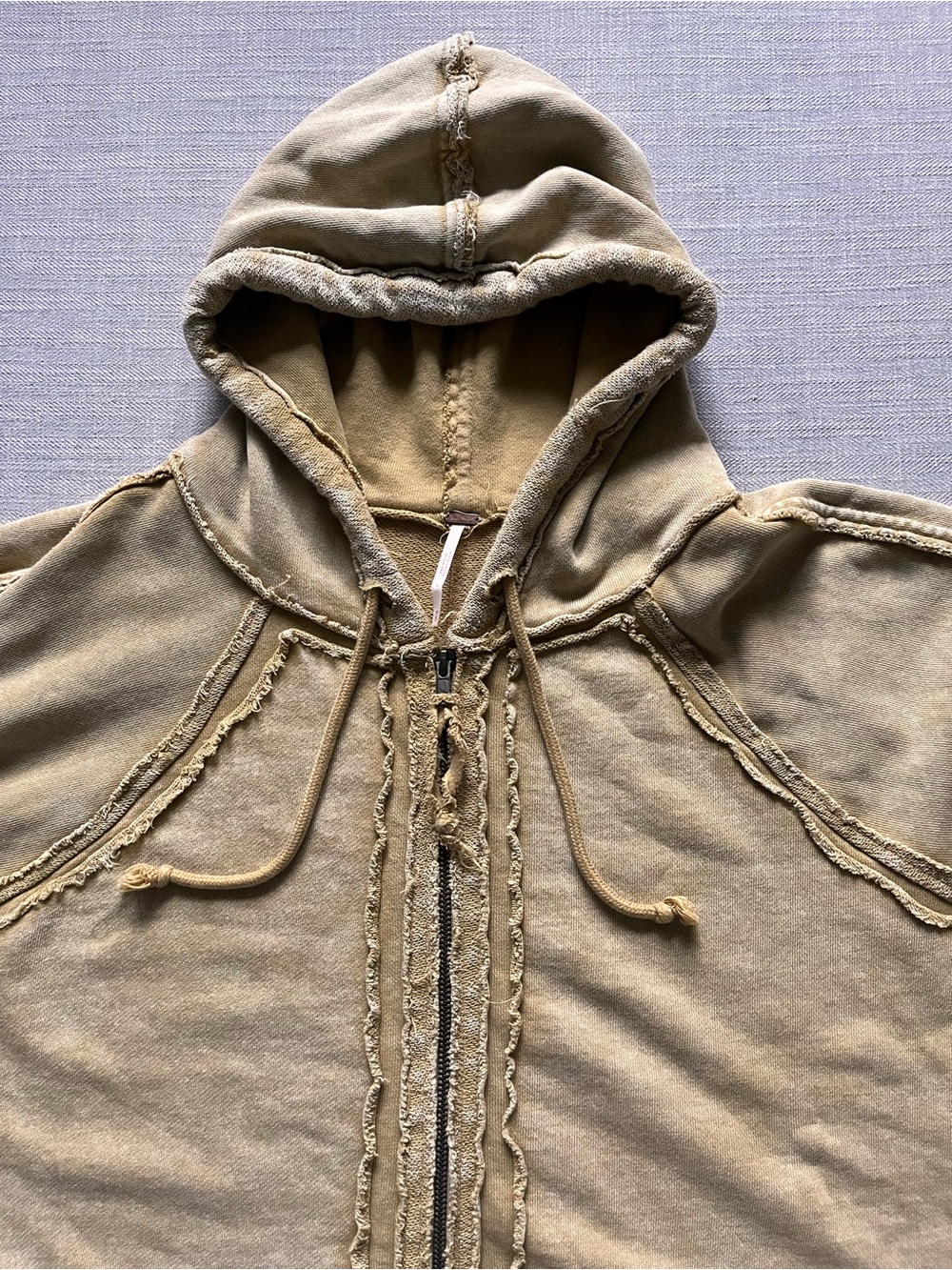 Free People Kara Cardi Zip Up Oversized Slouchy Cotton Hoodie in Golden Yellow - Picture 7 of 15
